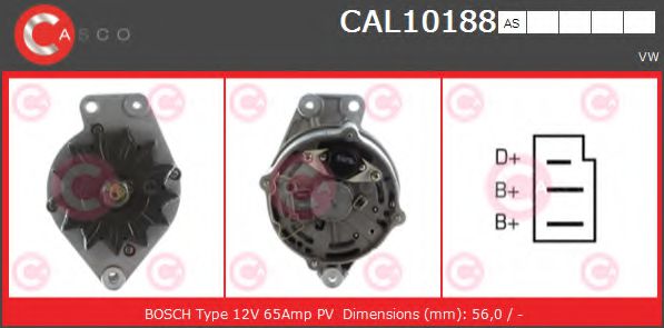 CASCO CAL10188AS Генератор для VOLKSWAGEN JETTA II (Фольксваген Жэтта 2) CASCO CAL10188AS Генератор для VOLKSWAGEN JETTA II (Фольксваген Жэтта 2)