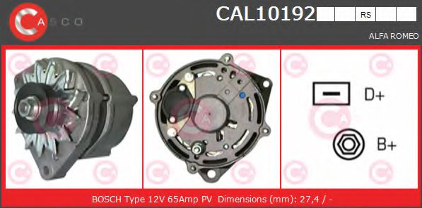 CASCO CAL10192RS Генератор для ALFA-ROMEO (Алфа-ромэо) CASCO CAL10192RS Генератор для ALFA-ROMEO (Алфа-ромэо)