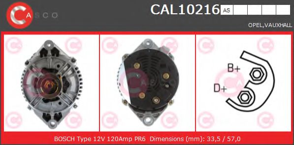 CASCO CAL10216AS Генератор для OPEL COMBO (Опель Комбо) CASCO CAL10216AS Генератор для OPEL COMBO (Опель Комбо)