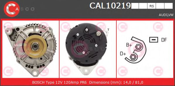CASCO CAL10219RS Генератор для AUDI 80 (Ауди 80) CASCO CAL10219RS Генератор для AUDI 80 (Ауди 80)