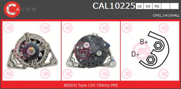 CASCO CAL10225AS Генератор для OPEL ASTRA H (Опель Астра н) CASCO CAL10225AS Генератор для OPEL ASTRA H (Опель Астра н)