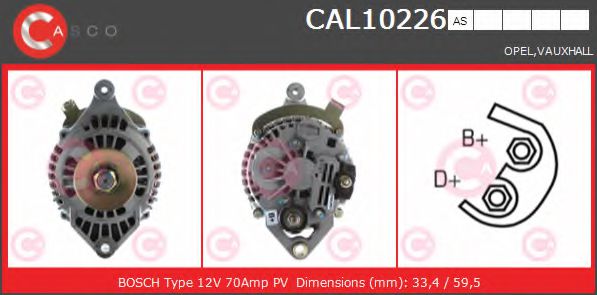CASCO CAL10226AS Генератор для OPEL ASTRA G (Опель Астра г) CASCO CAL10226AS Генератор для OPEL ASTRA G (Опель Астра г)