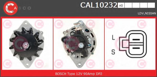 CASCO CAL10232AS Генератор CD23 для NISSAN (Ниссан) CASCO CAL10232AS Генератор CD23 для NISSAN (Ниссан)