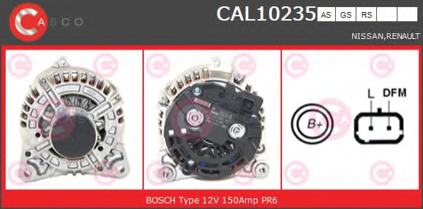 CASCO CAL10235AS Генератор для NISSAN (Ниссан) CASCO CAL10235AS Генератор для NISSAN (Ниссан)