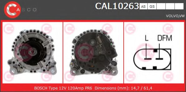CASCO CAL10263AS Генератор для VOLVO (Вольво) CASCO CAL10263AS Генератор для VOLVO (Вольво)