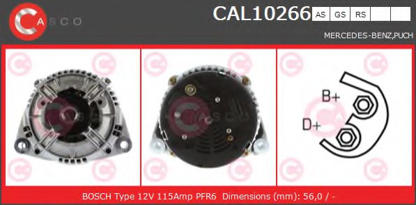 CASCO CAL10266RS Генератор для MERCEDES-BENZ SPRINTER 3-T (Мэрcэдэс-бэнз Спринтэр 3-т) CASCO CAL10266RS Генератор для MERCEDES-BENZ SPRINTER 3-T (Мэрcэдэс-бэнз Спринтэр 3-т)