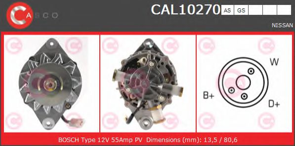 CASCO CAL10270AS Генератор для NISSAN CABSTAR E (Ниссан Cабстар э) CASCO CAL10270AS Генератор для NISSAN CABSTAR E (Ниссан Cабстар э)
