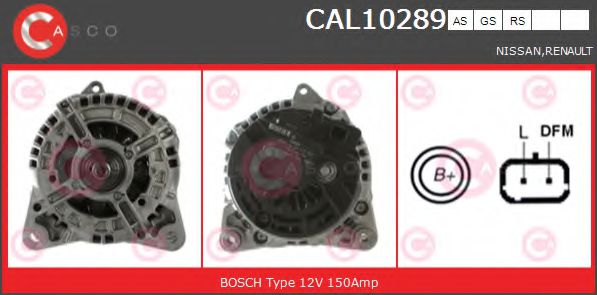 CASCO CAL10289AS Генератор для RENAULT GRAND SCNIC II (Рено Гранд сценик 2) CASCO CAL10289AS Генератор для RENAULT GRAND SCNIC II (Рено Гранд сценик 2)