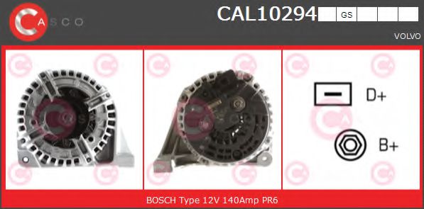 CASCO CAL10294GS Генератор для VOLVO S80 I (Вольво S80 1) CASCO CAL10294GS Генератор для VOLVO S80 I (Вольво S80 1)