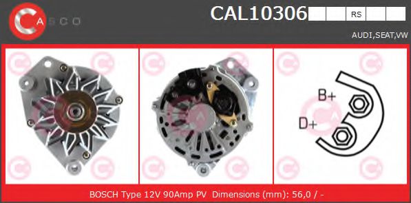 CASCO CAL10306RS Генератор для VOLKSWAGEN CORSAR (Фольксваген Cорсар) CASCO CAL10306RS Генератор для VOLKSWAGEN CORSAR (Фольксваген Cорсар)