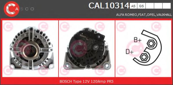 CASCO CAL10314AS Генератор для OPEL ASTRA H (Опель Астра н) CASCO CAL10314AS Генератор для OPEL ASTRA H (Опель Астра н)