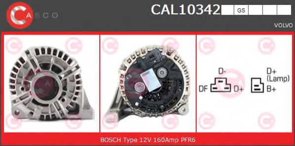 CASCO CAL10342GS Генератор для VOLVO (Вольво) CASCO CAL10342GS Генератор для VOLVO (Вольво)
