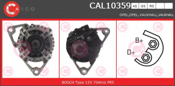 CASCO CAL10359AS Генератор для OPEL ASTRA H (Опель Астра н) CASCO CAL10359AS Генератор для OPEL ASTRA H (Опель Астра н)