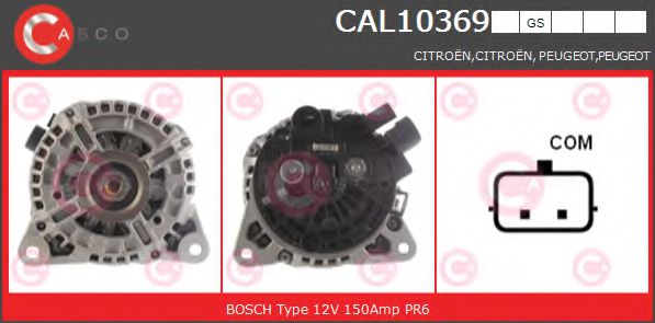 CASCO CAL10369GS Генератор для PEUGEOT 407 (Пежо 407) CASCO CAL10369GS Генератор для PEUGEOT 407 (Пежо 407)