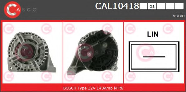CASCO CAL10418GS Генератор для VOLVO (Вольво) CASCO CAL10418GS Генератор для VOLVO (Вольво)