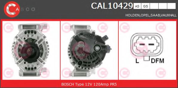 CASCO CAL10429AS Генератор для OPEL SIGNUM (Опель Сигнум) CASCO CAL10429AS Генератор для OPEL SIGNUM (Опель Сигнум)