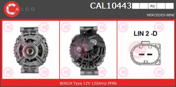 CASCO CAL10443RS Генератор для MERCEDES-BENZ SPRINTER 5-T (Мэрcэдэс-бэнз Спринтэр 5-т) CASCO CAL10443RS Генератор для MERCEDES-BENZ SPRINTER 5-T (Мэрcэдэс-бэнз Спринтэр 5-т)