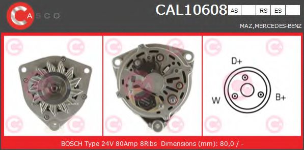 CASCO CAL10608AS Генератор 80 для MERCEDES-BENZ ATEGO (Мэрcэдэс-бэнз Атэго) CASCO CAL10608AS Генератор 80 для MERCEDES-BENZ ATEGO (Мэрcэдэс-бэнз Атэго)