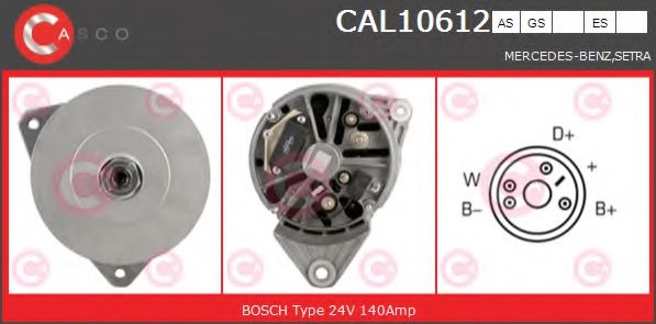 CASCO CAL10612ES Генератор для MERCEDES-BENZ CONECTO (Мэрcэдэс-бэнз Cонэcто) CASCO CAL10612ES Генератор для MERCEDES-BENZ CONECTO (Мэрcэдэс-бэнз Cонэcто)