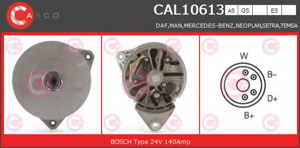 CASCO CAL10613ES Генератор D2866LUH20 для MERCEDES-BENZ CITARO (Мэрcэдэс-бэнз Cитаро) CASCO CAL10613ES Генератор D2866LUH20 для MERCEDES-BENZ CITARO (Мэрcэдэс-бэнз Cитаро)