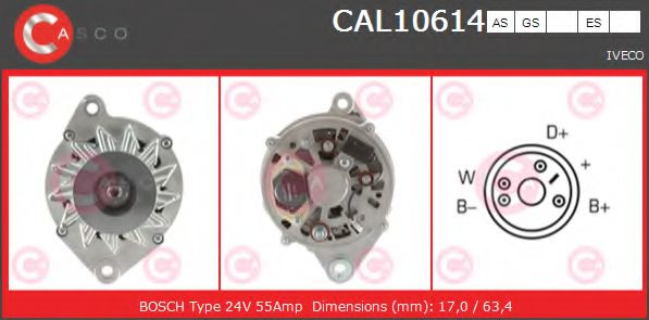 CASCO CAL10614AS Генератор для IVECO (Ивеко) CASCO CAL10614AS Генератор для IVECO (Ивеко)