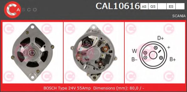 CASCO CAL10616AS Генератор для SCANIA P,G,R,T (Сканиа П,г,р,т) CASCO CAL10616AS Генератор для SCANIA P,G,R,T (Сканиа П,г,р,т)