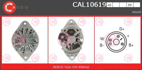 CASCO CAL10619AS Генератор для VOLVO B 12 (Вольво Б 12) CASCO CAL10619AS Генератор для VOLVO B 12 (Вольво Б 12)