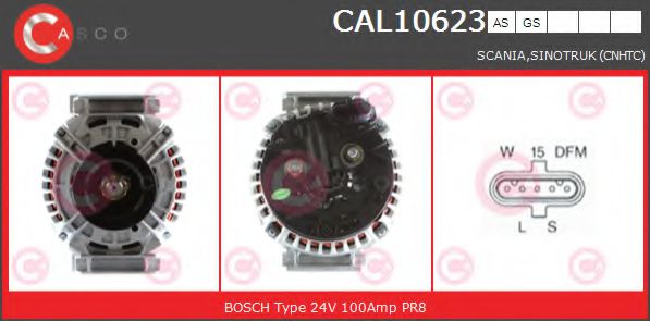 CASCO CAL10623AS Генератор для SCANIA P,G,R,T (Сканиа П,г,р,т) CASCO CAL10623AS Генератор для SCANIA P,G,R,T (Сканиа П,г,р,т)