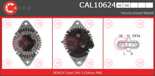CASCO CAL10624AS Генератор для VOLVO 9900 (Вольво 9900) CASCO CAL10624AS Генератор для VOLVO 9900 (Вольво 9900)