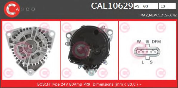 CASCO CAL10629AS Генератор для MERCEDES-BENZ CITARO (Мэрcэдэс-бэнз Cитаро) CASCO CAL10629AS Генератор для MERCEDES-BENZ CITARO (Мэрcэдэс-бэнз Cитаро)