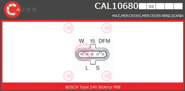 CASCO CAL10680GS Генератор для MERCEDES-BENZ ATEGO (Мэрcэдэс-бэнз Атэго) CASCO CAL10680GS Генератор для MERCEDES-BENZ ATEGO (Мэрcэдэс-бэнз Атэго)