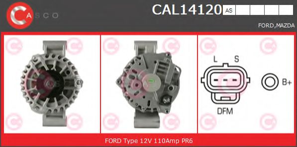 CASCO CAL14120AS Генератор для FORD ESCAPE (Форд Эскейп) CASCO CAL14120AS Генератор для FORD ESCAPE (Форд Эскейп)