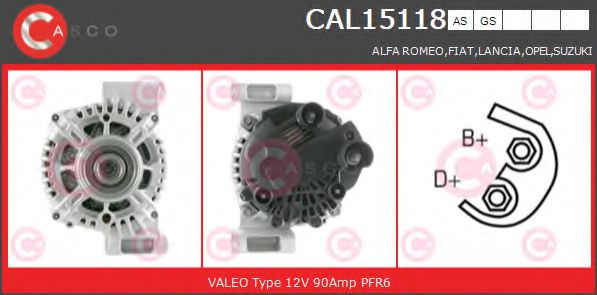 CASCO CAL15118AS Генератор для SUZUKI (Сузуки) CASCO CAL15118AS Генератор для SUZUKI (Сузуки)