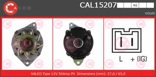 CASCO CAL15207RS Генератор для VOLVO 340-360 (Вольво 340-360) CASCO CAL15207RS Генератор для VOLVO 340-360 (Вольво 340-360)