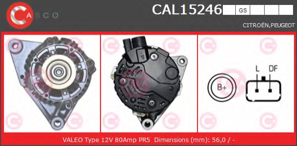 CASCO CAL15246GS Генератор механическая коробка передач для CITROËN BERLINGO (CитроËн Берлинго) CASCO CAL15246GS Генератор механическая коробка передач для CITROËN BERLINGO (CитроËн Берлинго)