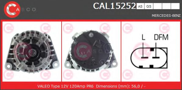 CASCO CAL15252AS Генератор для MERCEDES-BENZ M-CLASS (Мэрcэдэс-бэнз М-cласс) CASCO CAL15252AS Генератор для MERCEDES-BENZ M-CLASS (Мэрcэдэс-бэнз М-cласс)