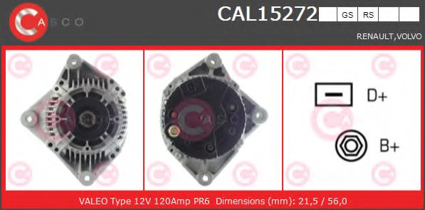 CASCO CAL15272GS Генератор для VOLVO S90 (Вольво С90) CASCO CAL15272GS Генератор для VOLVO S90 (Вольво С90)