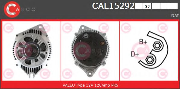 CASCO CAL15292GS Генератор для FIAT (Фиат) CASCO CAL15292GS Генератор для FIAT (Фиат)