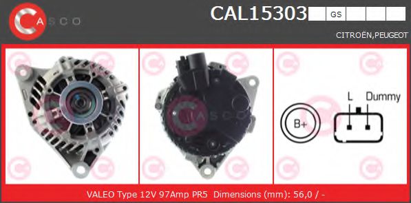 CASCO CAL15303GS Генератор механическая коробка передач для CITROËN BERLINGO (CитроËн Берлинго) CASCO CAL15303GS Генератор механическая коробка передач для CITROËN BERLINGO (CитроËн Берлинго)