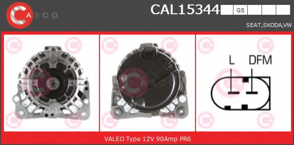 CASCO CAL15344GS Генератор для SEAT IBIZA V (Сеат Ибица 5) CASCO CAL15344GS Генератор для SEAT IBIZA V (Сеат Ибица 5)