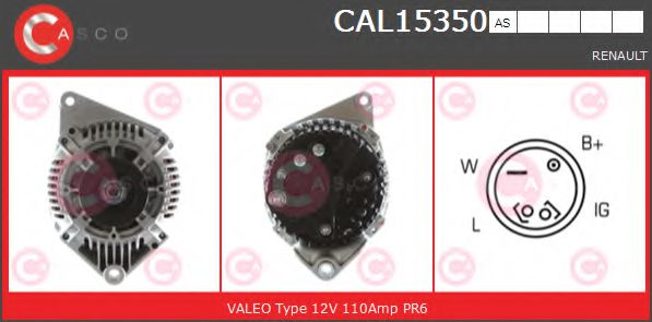 CASCO CAL15350AS Генератор для RENAULT SAFRANE (Рено Сафранэ) CASCO CAL15350AS Генератор для RENAULT SAFRANE (Рено Сафранэ)