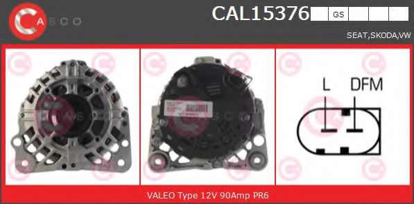 CASCO CAL15376GS Генератор для SEAT IBIZA V (Сеат Ибица 5) CASCO CAL15376GS Генератор для SEAT IBIZA V (Сеат Ибица 5)
