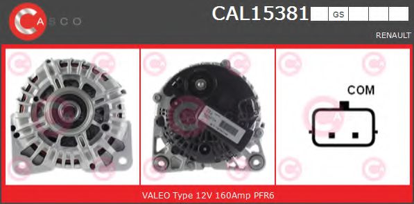 CASCO CAL15381GS Генератор для RENAULT GRAND SCNIC III (Рено Гранд сценик 3) CASCO CAL15381GS Генератор для RENAULT GRAND SCNIC III (Рено Гранд сценик 3)