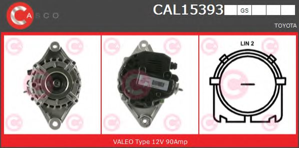 CASCO CAL15393GS Генератор для TOYOTA YARIS (Тойота/тоета Ярис) CASCO CAL15393GS Генератор для TOYOTA YARIS (Тойота/тоета Ярис)
