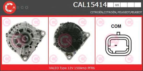 CASCO CAL15414GS Генератор для PEUGEOT 4008 (Пежо 4008) CASCO CAL15414GS Генератор для PEUGEOT 4008 (Пежо 4008)
