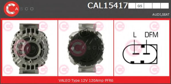 CASCO CAL15417GS Генератор для SEAT EXEO ST (Сеат Эxэо ст) CASCO CAL15417GS Генератор для SEAT EXEO ST (Сеат Эxэо ст)