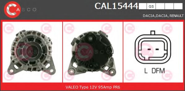 CASCO CAL15444GS Генератор для DACIA LOGAN (Дача Логан) CASCO CAL15444GS Генератор для DACIA LOGAN (Дача Логан)