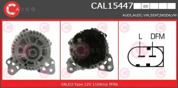 CASCO CAL15447GS Генератор для VOLKSWAGEN PASSAT (Фольксваген Пассат) CASCO CAL15447GS Генератор для VOLKSWAGEN PASSAT (Фольксваген Пассат)
