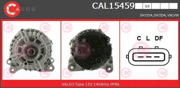 CASCO CAL15459GS Генератор для SKODA (Шкода) CASCO CAL15459GS Генератор для SKODA (Шкода)