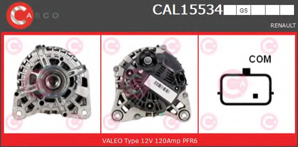 CASCO CAL15534GS Генератор для RENAULT CLIO IV (Рено Клио 4) CASCO CAL15534GS Генератор для RENAULT CLIO IV (Рено Клио 4)